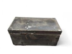 A 19th Century brass studded and leather covered t