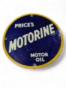 A vintage Motorine advertising sign, 36cm diameter