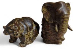 A Royal Copenhagen stoneware model of a snarling b
