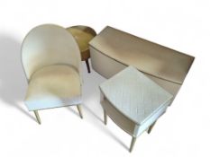 A circa 1960's circular upholstered stool and a Loom s