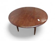 A mid century Danish low circular tabl