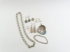 A heavy two colour necklace, marked 'Mexico 925',