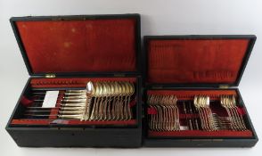 An extensive Italian canteen of silver plated flat