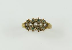 A late Georgian or Victorian split pearl and green