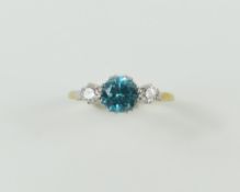 An early to mid-20th century blue zircon and diamo