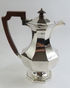 A silver hot water pot by PFM, Sheffield, 1912, of