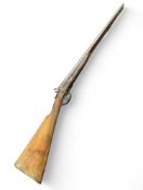 A 19th Century double barrel percussion sporting g