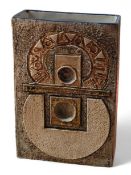 Troika Pottery - a slab vase moulded with typical