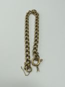 A 9ct gold heavy open curb link bracelet, 22.5cm l