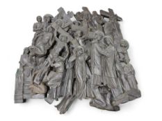 A quantity of wall hanging resin castings of relig