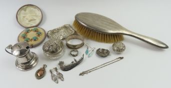 A silver lidded mustard, with filled base; a late