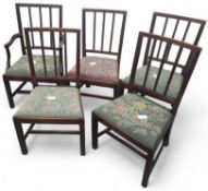 A set of five (four chairs and one carver) stained
