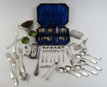 A collection of silver and silver-plated items, pr