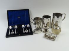 A small collection of silverwares, comprising a Victorian christening mug