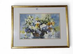 John Hoar (20th Century) - Bowl of Roses, still li