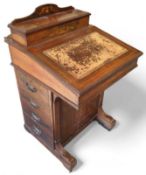 A 19th century mahogany inlaid and crossbanded dav