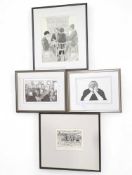 Louise Waugh, 'British Summertime', etching; Jean Kreiser, 'Kitchen Cabinet', ink; Jean Kreiser, '