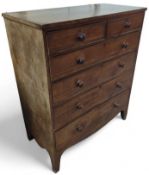 A large 20th century mahogany chest of two short a