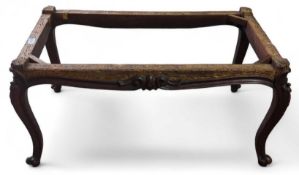 A 19th century French mahogany sofa stool frame, o