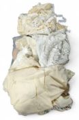 An ivory silk child's petticoat, and dress with la