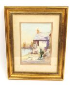 WILLIAM BANKS FORTESCUE Mousehole Harbour, CornwallWatercol