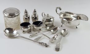 A collection of mixed silverwares, mixed dates and makers
