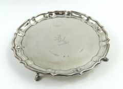 A silver salver, by Barker Brothers Silver Ltd, Birmingham, 1928, shaped