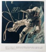 A colour photograph of the first US space walk by