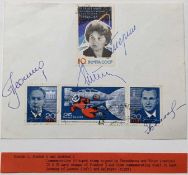 Cosmonauts - a Soviet era stamped envelope with pa