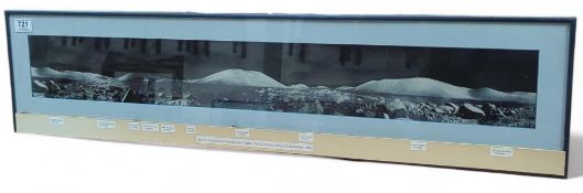 A framed panoramic image of Camelot Crater, Taurus