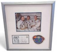 A framed and glazed display featuring an image of