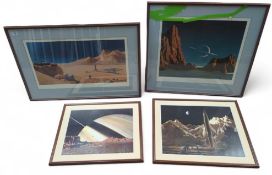 Chesley Bonestell Jr. (1888-1986) - four prints, a