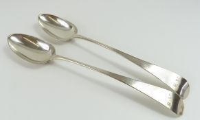 Two Georgian silver serving spoons