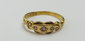 An early 20th century 18ct gold diamond ring, the