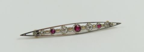 An Art Deco ruby and old and rose cut diamond open