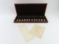 A cased collection of RSPB-themed silver teaspoons