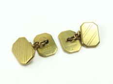 A pair of early to mid-20th century 9ct gold cuffl