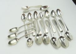 Collection of 19th century and later silver teaspoons, mixed dates and makers