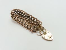 A Victorian two row curb link bracelet, the rows f