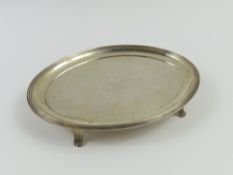 A Georgian silver card tray, of oval form and mode