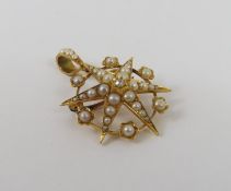 A Victorian split pearl and old cut diamond starbu