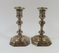 Two silver candlestick holders
