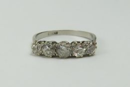 An early 20th century diamond five stone ring, the