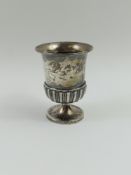 A Georgian silver urn of modest form, with trumpet