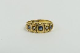 A late Victorian 18ct gold sapphire and old cut di