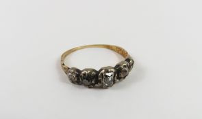 A Georgian diamond five stone ring, the stones in
