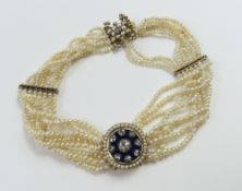 A 19th century choker necklace, the frontispiece a