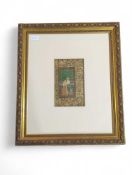 An Indian gouache miniature painting of lovers in