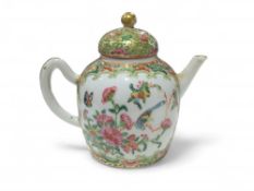 A small Chinese famille rose teapot, late 19th Cen