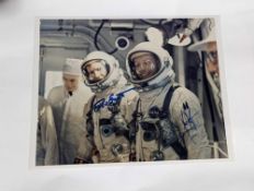 A reprinted colour photograph of Neil Armstrong an